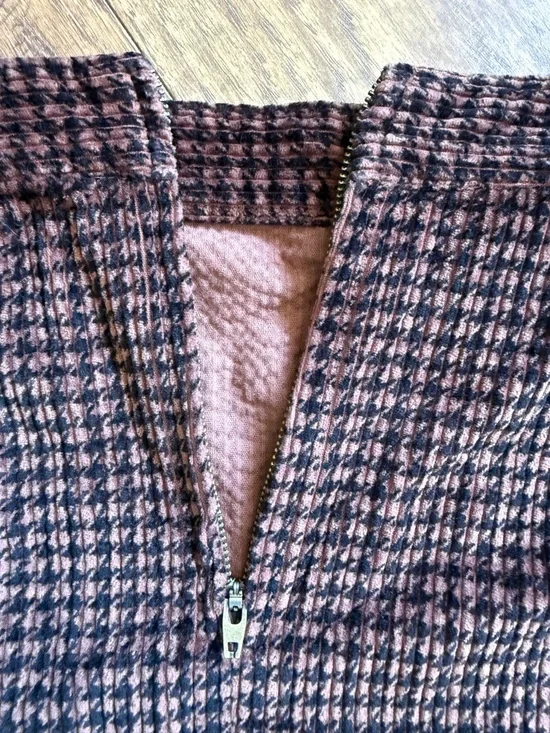 Urban Outfitters Houndstooth Mini Skirt Brown Pink Black Size S - Picture 5 of 5